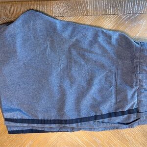 Men's Flat Front Shorts in Heathered Blue with Contrast Trim